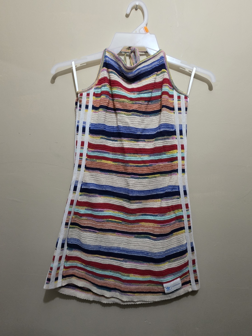Adidas Originals KSENIASCHNAIDER Colorful Knit Halter Dress Sz Small